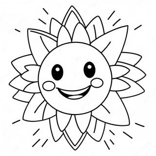 Pagina Para Colorear De Sol Brillante Con Cara Sonriente 55002-45772