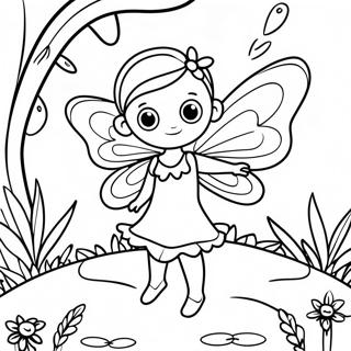 Pagina Para Colorear De Hada Mariposa Magica En Un Jardin 55032-45794