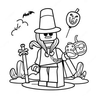 Lego Halloween Páginas Para Colorear