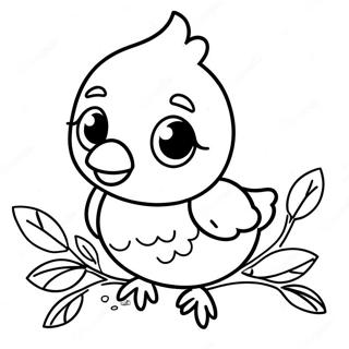 Pagina Para Colorear De Un Adorable Pajarito 55132-45874