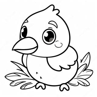 Pagina Para Colorear De Un Adorable Pajarito 55132-45875