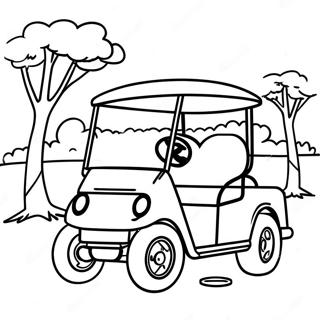 Pagina Para Colorear De Carrito De Golf En Un Parque Soleado 55271-45974