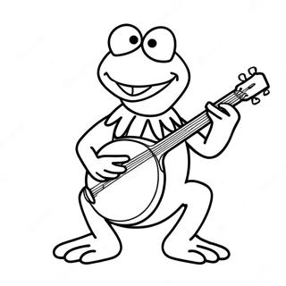 Pagina Para Colorear De Kermit Tocando El Banjo 55342-46048