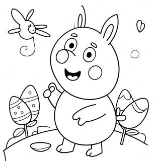 Pagina Para Colorear De Peppa Pig Y El Conejo De Pascua 55411-46088