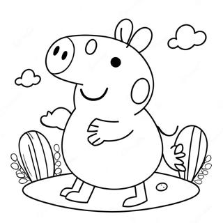 Pagina Para Colorear De Peppa Pig Con Huevos Coloridos 55412-46094