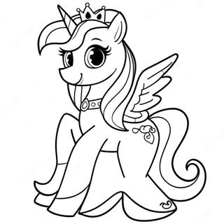 Pagina Para Colorear De La Princesa Cadence En Un Vestido Brillante 55492-46155