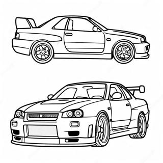 Nissan Skyline Gtr R34 Páginas Para Colorear