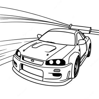 Pagina Para Colorear De La Accion De Carrera Del Nissan Skyline Gtr R34 55502-46170