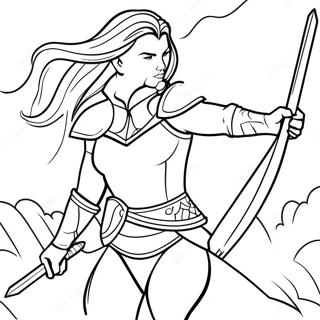 Aelin Galathynius En Batalla Pagina Para Colorear 55582-46242