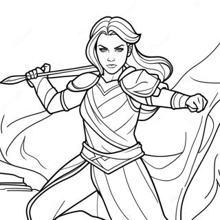 Aelin Galathynius En Batalla Pagina Para Colorear 55582-46244