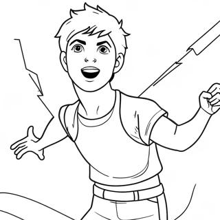 Pagina Para Colorear De Percy Jackson Con Un Rayo 5564-4447