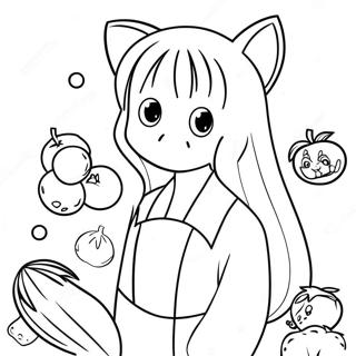 Anime De Cesta De Frutas Páginas Para Colorear