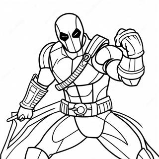 Pagina Para Colorear De La Pose Epica De Accion De Deathstroke 55962-46533