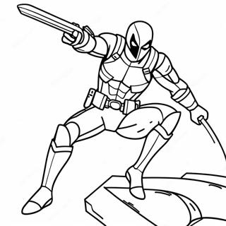 Pagina Para Colorear De La Pose Epica De Accion De Deathstroke 55962-46534