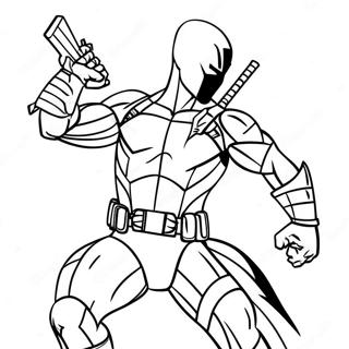 Pagina Para Colorear De La Pose Epica De Accion De Deathstroke 55962-46536