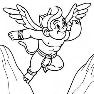 Pagina Para Colorear De Hanuman Volando Con Una Montana 56012-46583