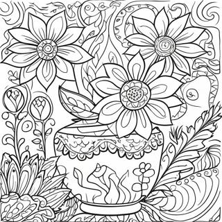 Pagina Para Colorear De Diseno Floral De Ceramica Talavera 56021-46574