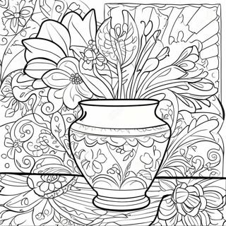 Pagina Para Colorear De Diseno Floral De Ceramica Talavera 56021-46575