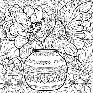 Pagina Para Colorear De Diseno Floral De Ceramica Talavera 56021-46576