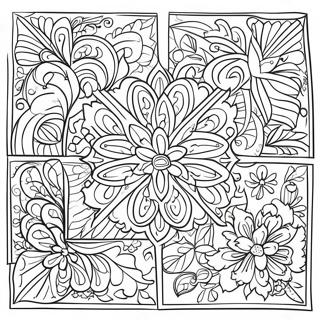 Pagina Para Colorear De Patron De Azulejos Talavera Coloridos 56022-46578