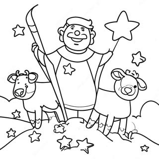 Pagina Para Colorear De Pastores Alegres Con Estrellas 56062-46612