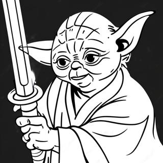 Pagina Para Colorear De Yoda Con Sable De Luz 56142-46674