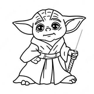 Pagina Para Colorear De Yoda Con Sable De Luz 56142-46675