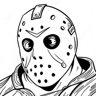 Pagina Para Colorear De La Iconica Mascara De Jason Voorhees 56191-46715