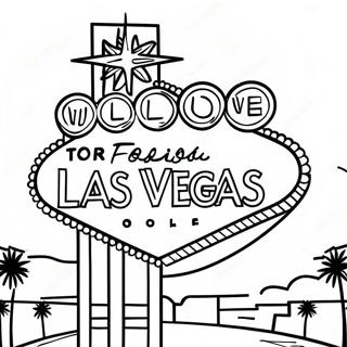 Pagina Para Colorear De Las Brillantes Luces De Neon De Las Vegas 56242-46774