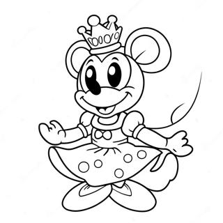 Pagina Para Colorear De La Linda Princesa Minnie Mouse En Un Vestido 56262-46779