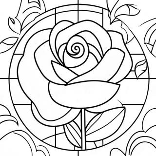 Pagina Para Colorear De La Rosa De Cristal Elegante 56412-46898