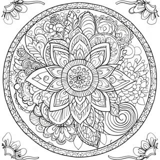 Pagina Para Colorear De Mandala De Flores Intrincadas 56512-46971