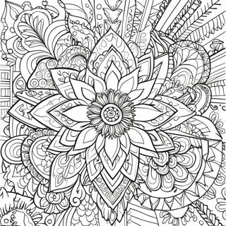 Pagina Para Colorear De Mandala De Flores Intrincadas 56512-46972