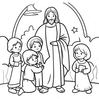 Pagina Para Colorear De Jesus Con Ninos 56552-47011