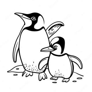 Familia De Pingüinos Páginas Para Colorear