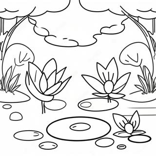 Pagina Para Colorear De Un Jardin Zen Con Flores De Loto 56672-47099