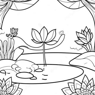 Pagina Para Colorear De Un Jardin Zen Con Flores De Loto 56672-47100