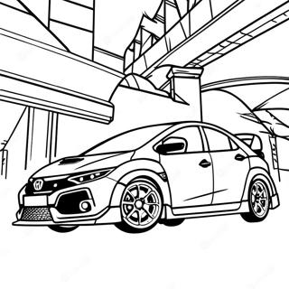 Honda Civic Tipo R Páginas Para Colorear