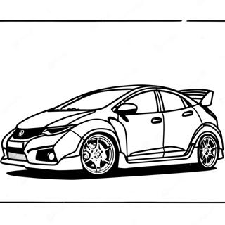 Pagina Para Colorear De Honda Civic Type R Deportivo 56702-47129