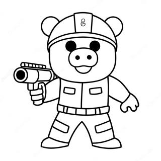 Pagina Para Colorear De Cerdo Soldado De Roblox Adorable En Accion 56722-47143