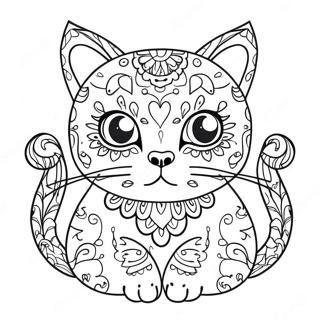 Pagina Para Colorear De Gato De Calavera De Azucar 56821-47214