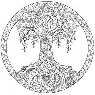 Pagina Para Colorear De Mandala Del Arbol De La Vida Unico 56871-47264