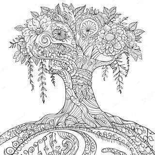 Pagina Para Colorear De Diseno Intrincado Del Arbol De La Vida 56872-47259