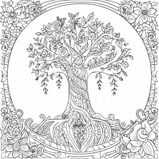 Pagina Para Colorear De Diseno Intrincado Del Arbol De La Vida 56872-47260