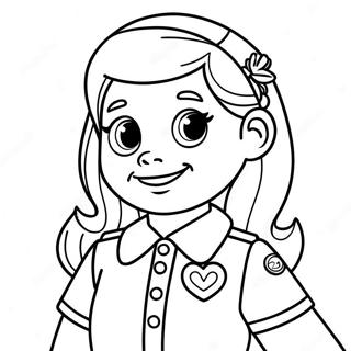 Pagina Para Colorear De Girl Scout Brownie En Uniforme 56922-47305