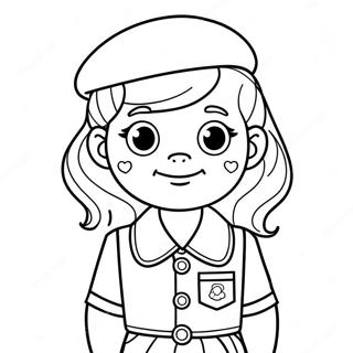 Pagina Para Colorear De Girl Scout Brownie En Uniforme 56922-47306