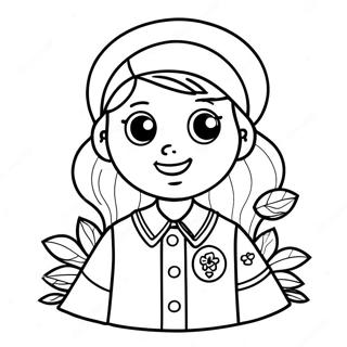 Pagina Para Colorear De Girl Scout Brownie En Uniforme 56922-47308