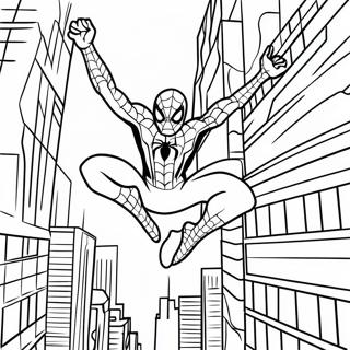 Pagina Para Colorear De Spiderman Balanceandose Por La Ciudad 56962-47334