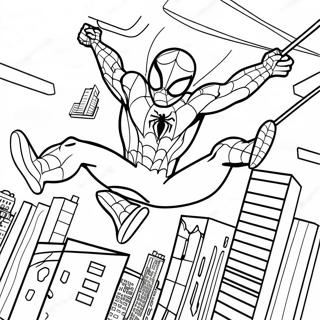 Pagina Para Colorear De Spiderman Balanceandose Por La Ciudad 56962-47336