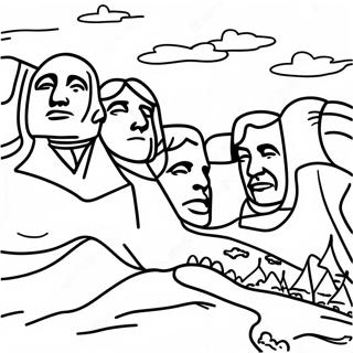 Pagina Para Colorear De La Vista Escenica De Mount Rushmore 56972-47338